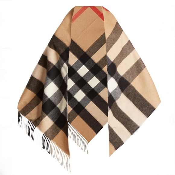 Burberry Cashmere Giant Check Triangle Bandana Scarf / Wrap - Picture 4 of 16